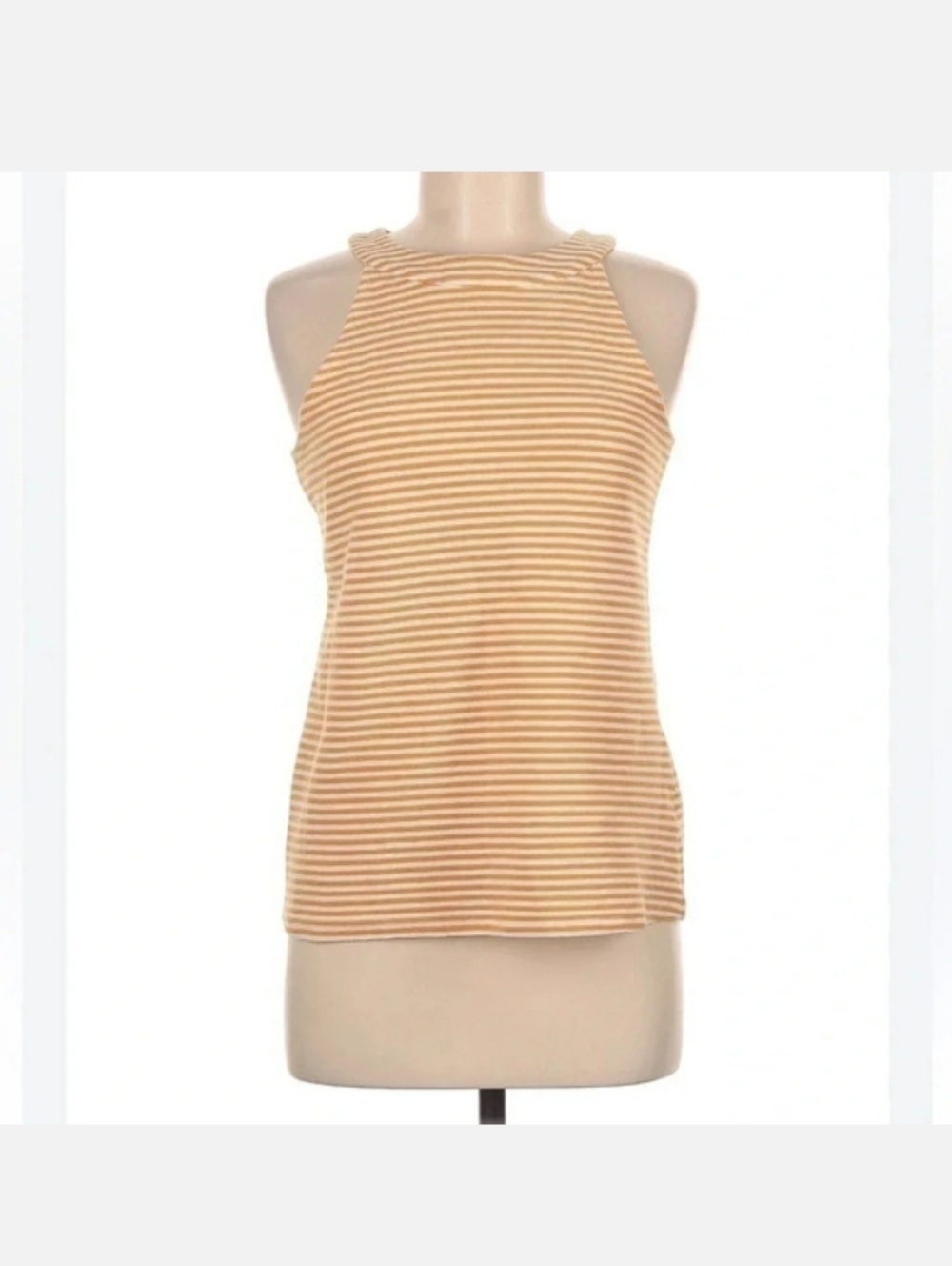 Anthropologie Striped Yellow Women's Top Large